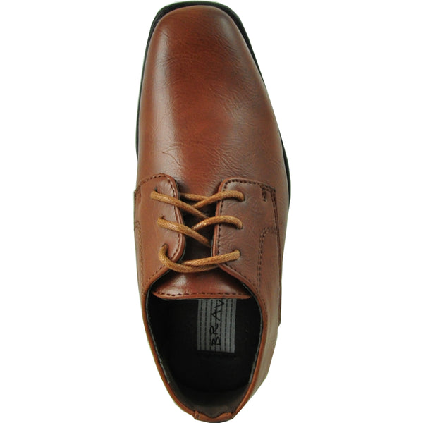 BRAVO Boy Dress Shoe KING-1KID Oxford Shoe Brown Bravo Shoes BRAVO Boy Dress Shoe KING-1KID Oxford Shoe Brown Bravo Shoes