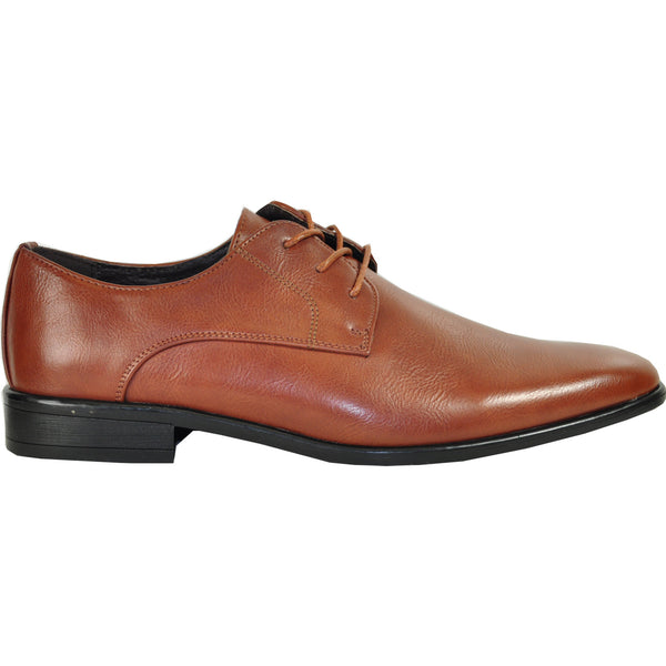 BRAVO Men Dress Shoe KING-1 Oxford Shoe Brown - Wide Width