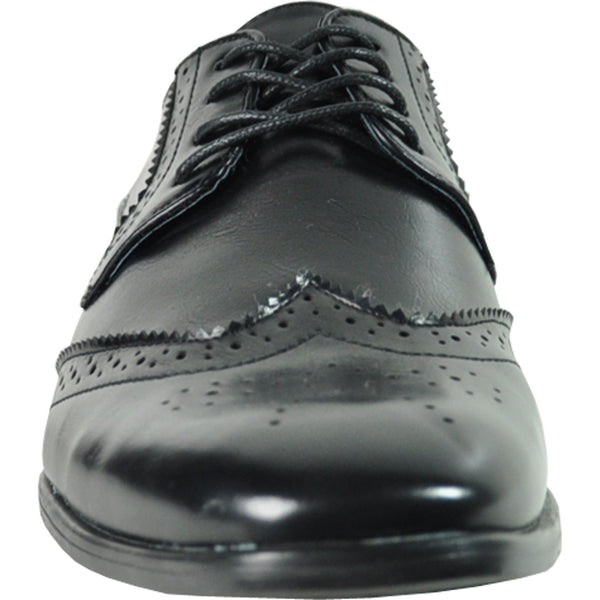 BRAVO Men Dress Shoe KING-2 Wingtip Oxford Shoe Black - Wide  display picture 2