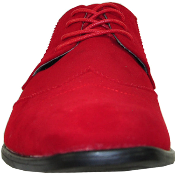BRAVO Men Dress Shoe KING-3 Wingtip Oxford Shoe Red - Wide Width Avail Bravo Shoes BRAVO Men Dress Shoe KING-3 Wingtip Oxford Shoe Red - Wide Width Avail Bravo Shoes