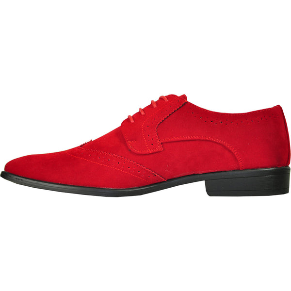 BRAVO Men Dress Shoe KING-3 Wingtip Oxford Shoe Red BRAVO Men Dress Shoe KING-3 Wingtip Oxford Shoe Red