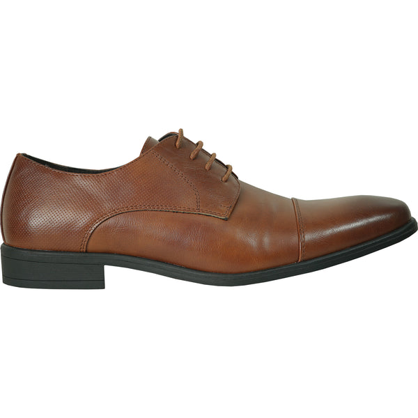 BRAVO Men Dress Shoe KING-6 Oxford Shoe Cognac - Medium and Wide Width  Available