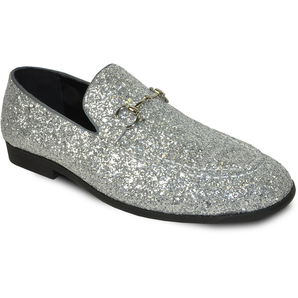BRAVO Men Dress Shoe PROM-1 Loafer Shoe for Prom & Wedding Silver BRAVO Men Dress Shoe PROM-1 Loafer Shoe for Prom & Wedding Silver