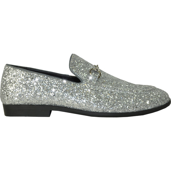 1 inch silver dress shoes Bravo Prom 1 Dress Loafer, Silver
