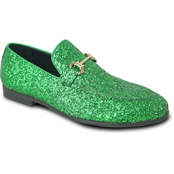BRAVO Men Dress Shoe PROM-2 Loafer Shoe for Prom Wedding GREEN