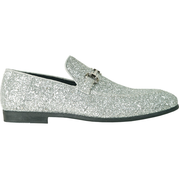 BRAVO Men Dress Shoe PROM-2 Loafer Shoe for Prom & Wedding SILVER – Bravo Shoes