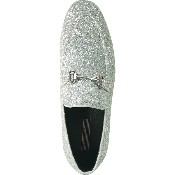 BRAVO Men Dress Shoe PROM-2 Loafer Shoe for Prom & Wedding SILVER – Bravo Shoes