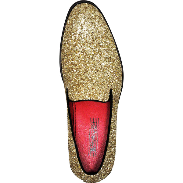 slim fit dress slacks BRAVO Men Dress Shoe PROM-8 Loafer Shoe for Prom & Wedding Gold