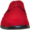 BRAVO Men Dress Shoe KING-3 Wingtip Oxford Shoe Red - Wide Width Available