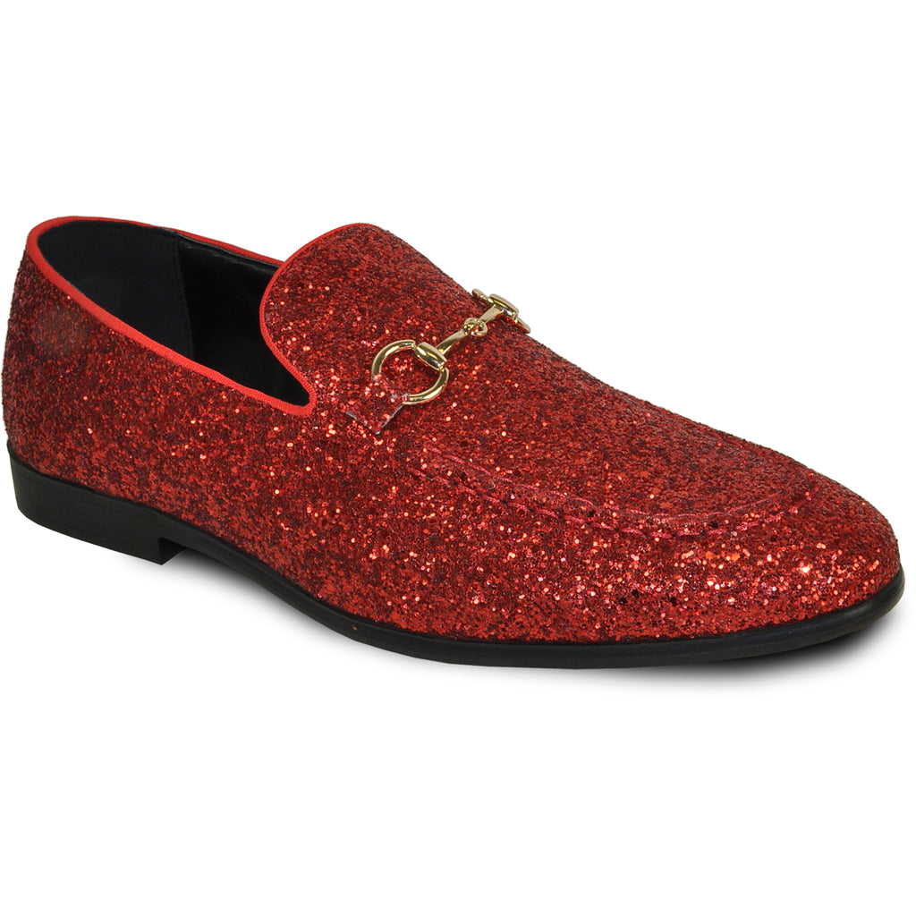 BRAVO Men Dress Shoe PROM-1 Loafer Shoe for Prom & Wedding Red