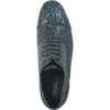 BRAVO Men Dress Shoe PROM-3 Lace Up Cap Toe Oxford Modern Metallic Glitter for Wedding Prom Black