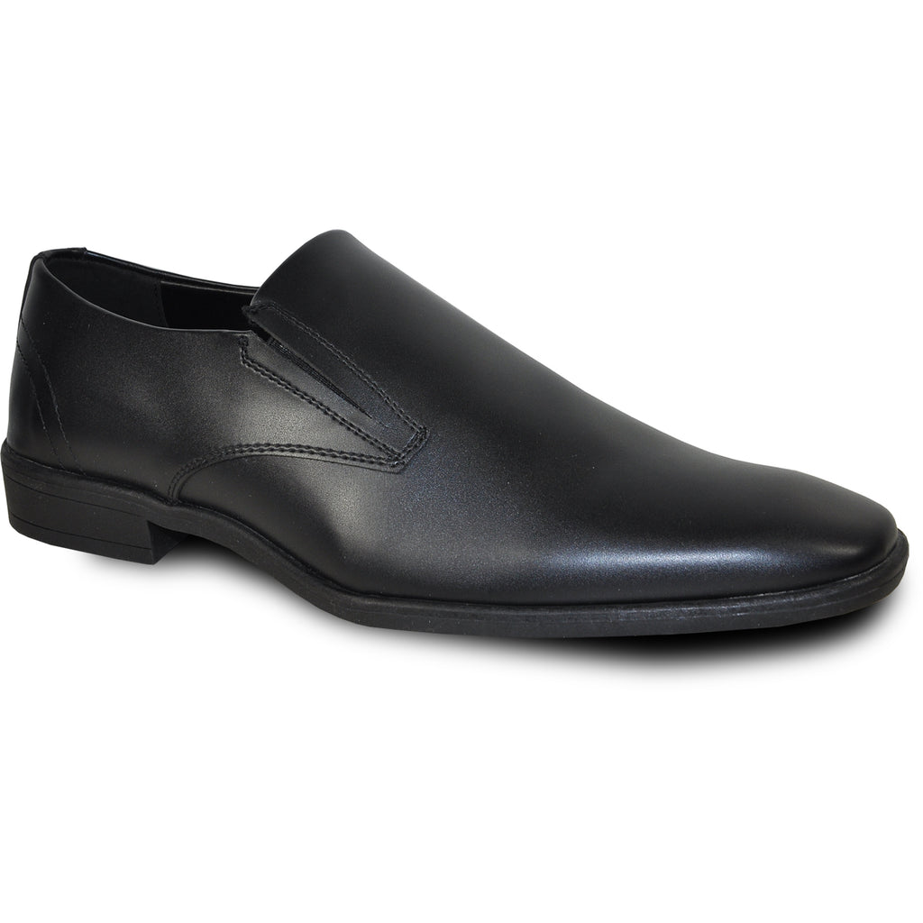 VANGELO Men Dress Shoe TUX-4 Loafer Formal Tuxedo for Prom & Wedding Black Matte - Wide Width Available