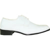 VANGELO Men Dress Shoe TUX-5 Oxford Formal Tuxedo for Prom & Wedding White Patent - Wide Width Available