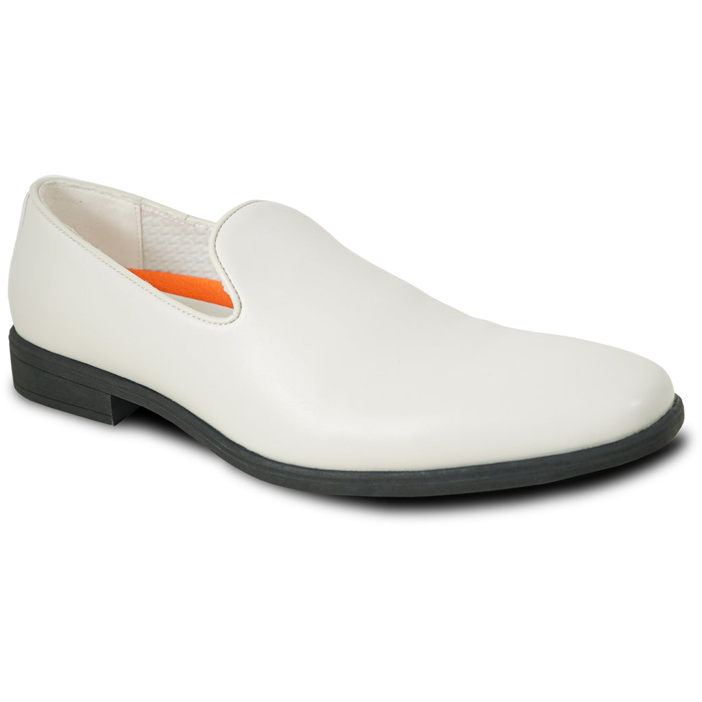 VANGELO Men Dress Shoe VALLO-3 Loafer Formal Tuxedo for Prom & Wedding Ivory Matte - Wide Width Available - Ortholite Insole VANGELO Men Dress Shoe VALLO-3 Loafer Formal Tuxedo for Prom & Wedding Ivory Matte - Wide Width Available - Ortholite Insole